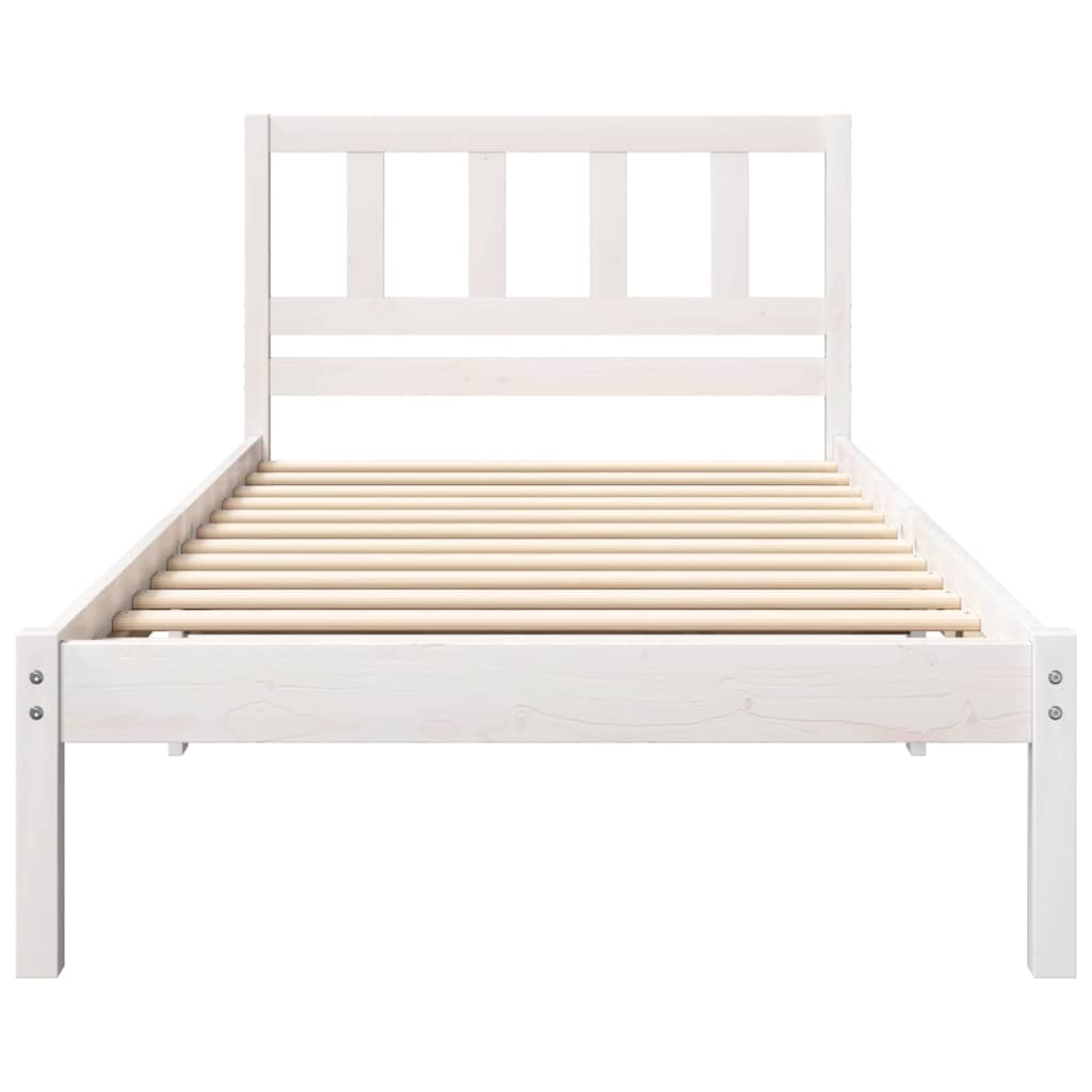 Bed Frame with Headboard Brown 100 x 200 cm Solid Pine Wood