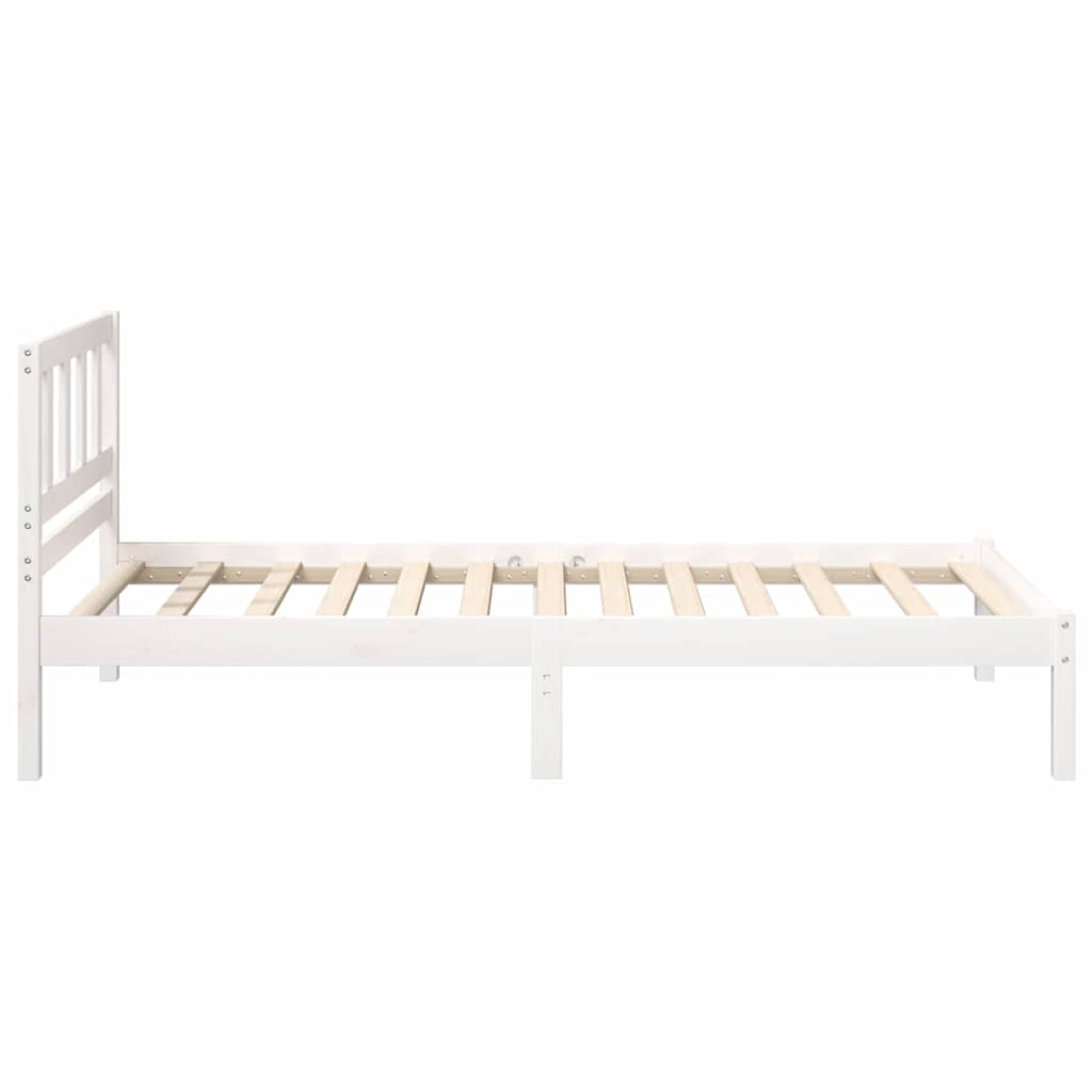 Bed Frame with Headboard White 90 x 190 cm Solid Pine Wood