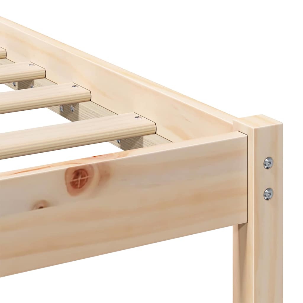 Bed Frame with Headboard Brown 75 x 190 cm Solid Pine Wood