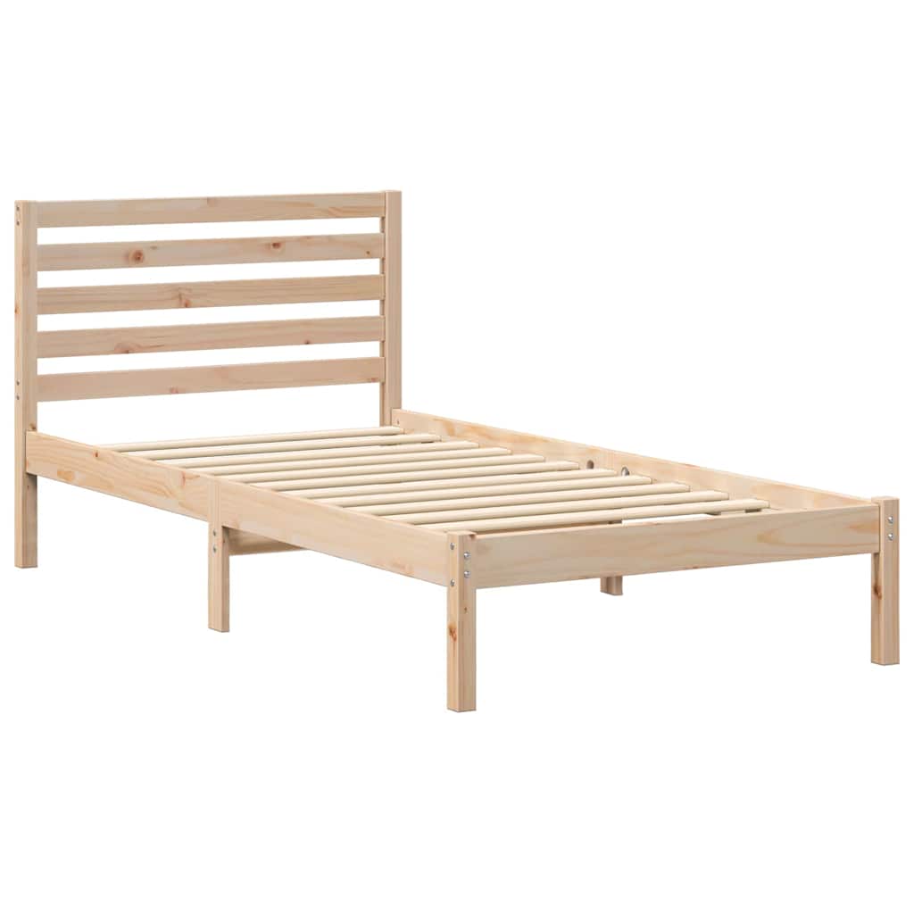 Bed Frame with Headboard Brown 80 x 200 cm Solid Pine Wood