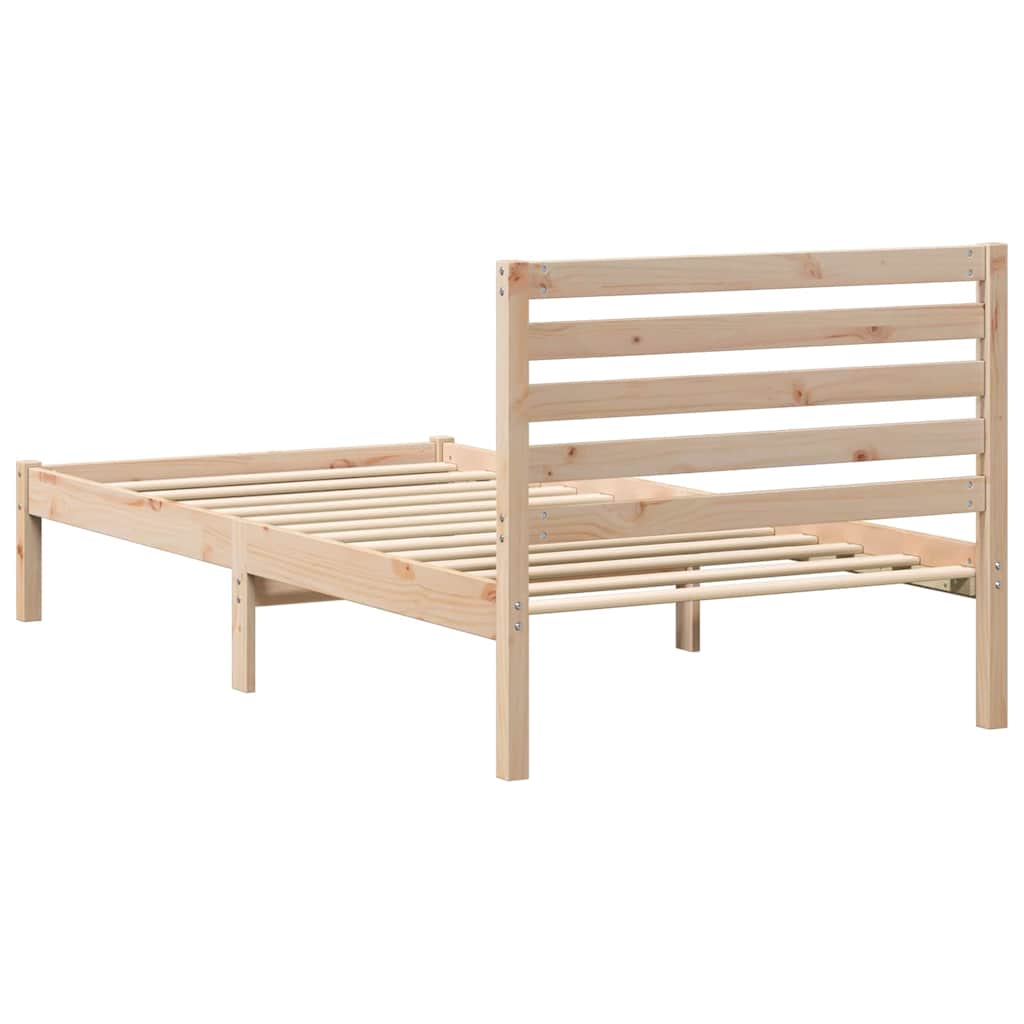 Bed Frame with Headboard Brown 80 x 200 cm Solid Pine Wood