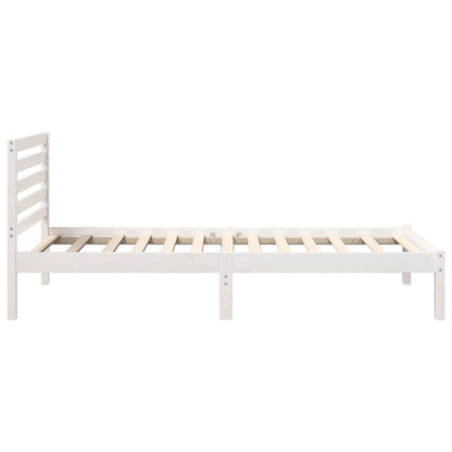 Bed Frame with Headboard White 100 x 200 cm Solid Pine Wood