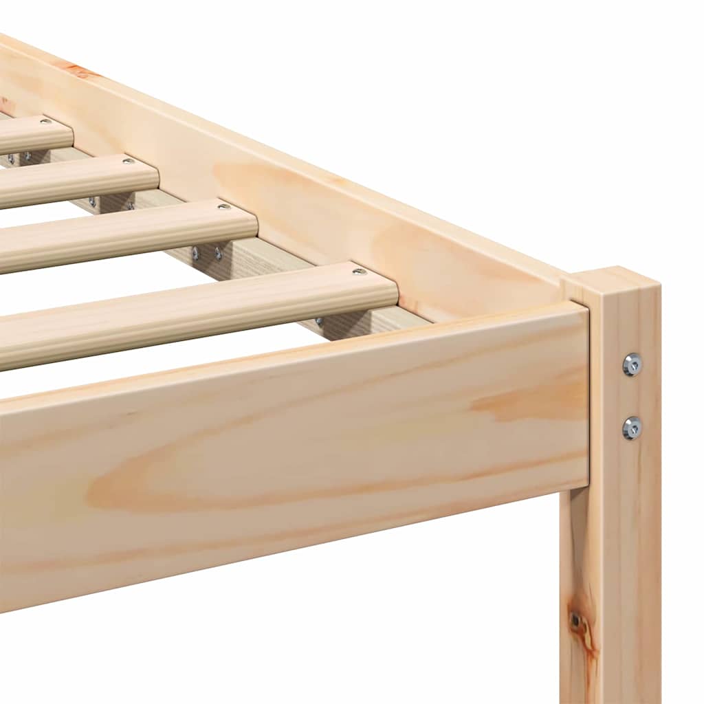 Bed Frame with Headboard Brown 150 x 200 cm Solid Pine Wood
