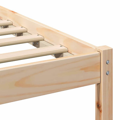 Bed Frame with Headboard Brown 140 x 200 cm Solid Pine Wood
