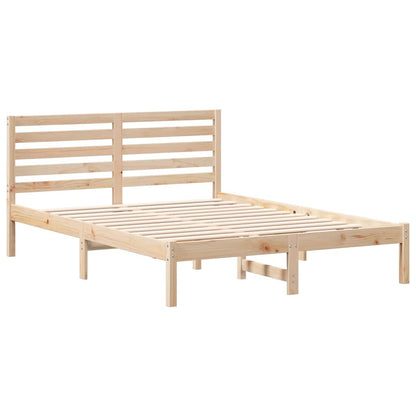 Bed Frame with Headboard Brown 120 x 190 cm Solid Pine Wood
