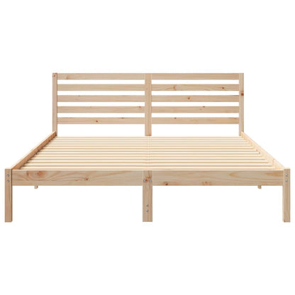 Bed Frame with Headboard Brown 160 x 210 cm Solid Pine Wood