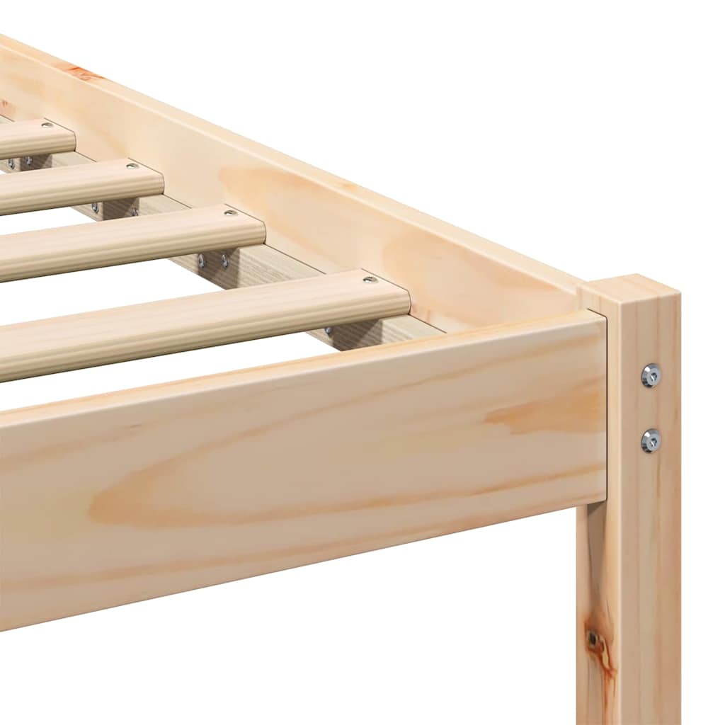 Bed Frame with Headboard Brown 90 x 220 cm Solid Pine Wood