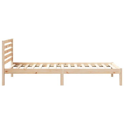 Bed Frame with Headboard Brown 90 x 220 cm Solid Pine Wood