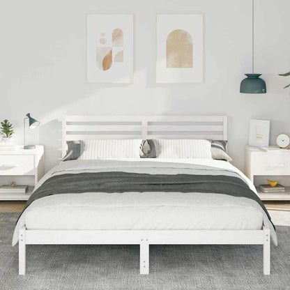 Bed Frame with Headboard White 160 x 220 cm Solid Pine Wood