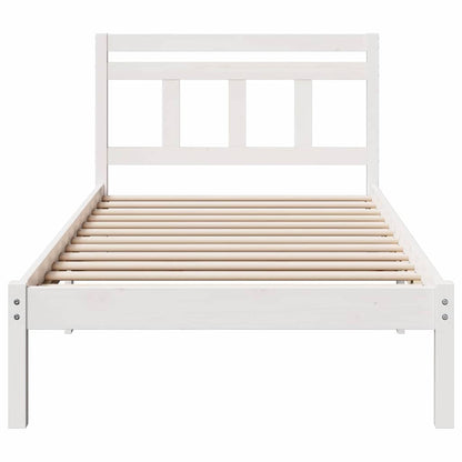 Bed Frame White 80 x 200 cm Solid Pine Wood