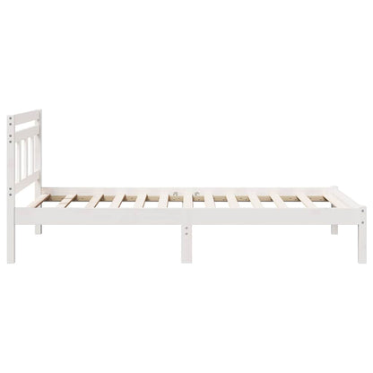 Bed Frame White 80 x 200 cm Solid Pine Wood