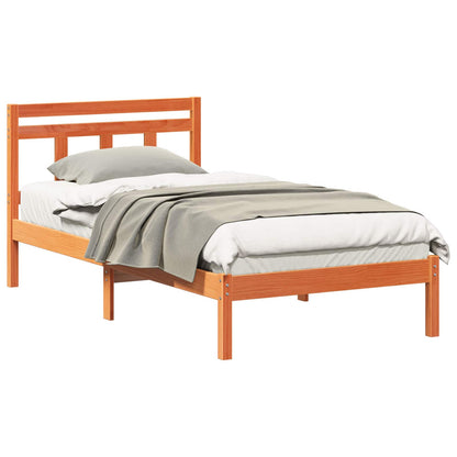 Bed Frame Brown 90 x 200 cm Solid Pine Wood