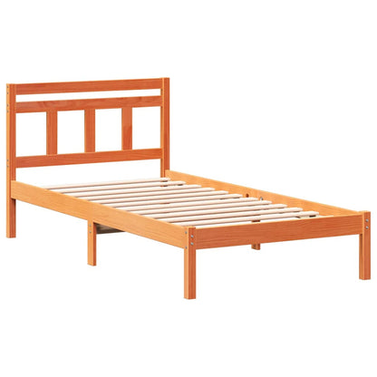 Bed Frame Brown 90 x 200 cm Solid Pine Wood