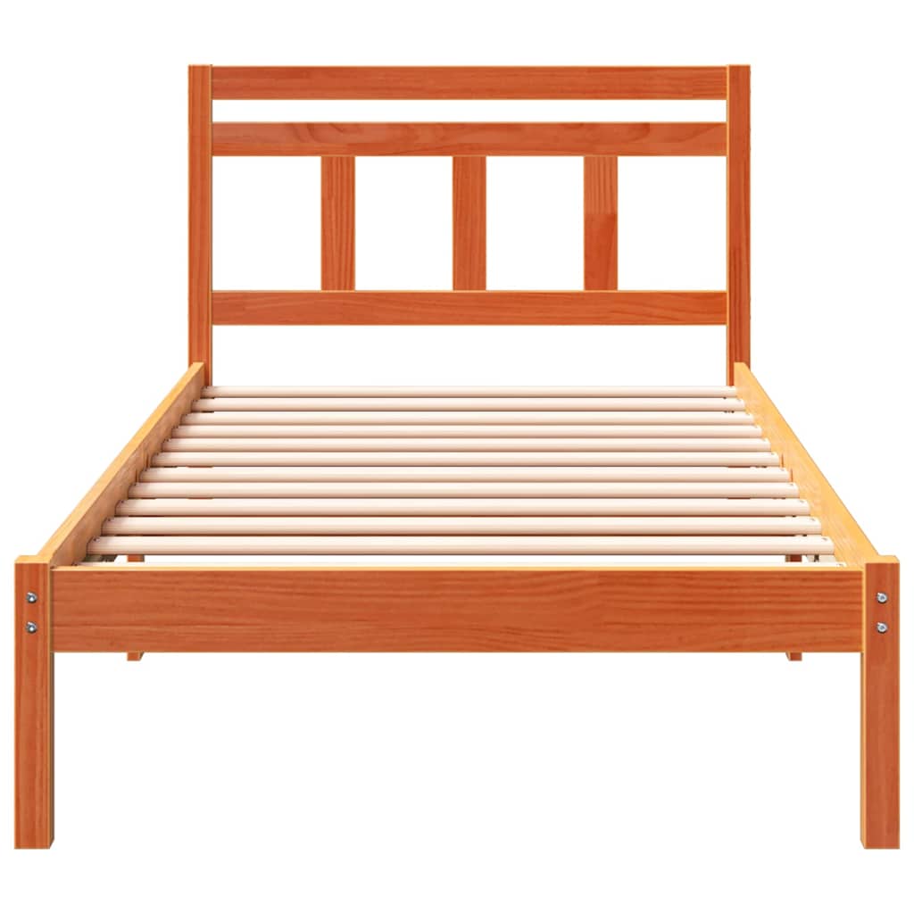 Bed Frame Brown 90 x 200 cm Solid Pine Wood