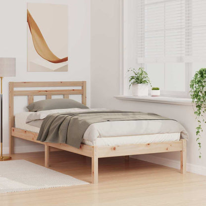 Bed Frame Brown 90 x 190 cm Solid Pine Wood