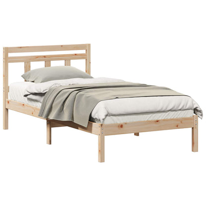 Bed Frame Brown 90 x 190 cm Solid Pine Wood