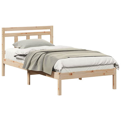 Bed Frame Brown 90 x 190 cm Solid Pine Wood