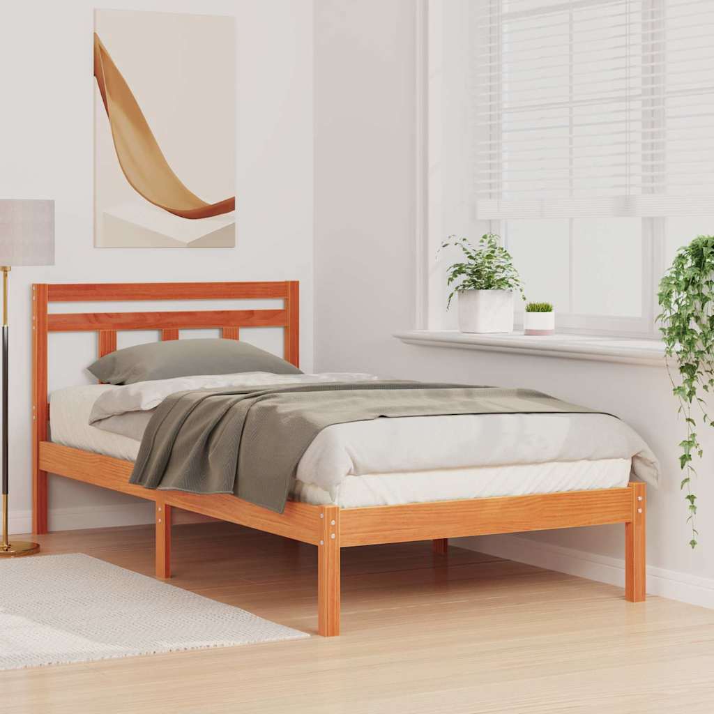 Bed Frame Brown 90 x 190 cm Solid Pine Wood