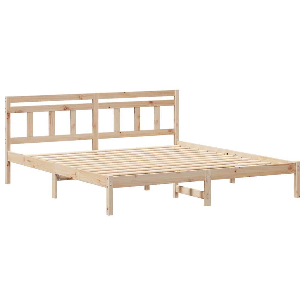 Bed Frame Brown 200 x 200 cm Solid Pine Wood