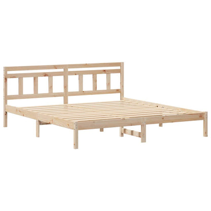 Bed Frame Brown 200 x 200 cm Solid Pine Wood