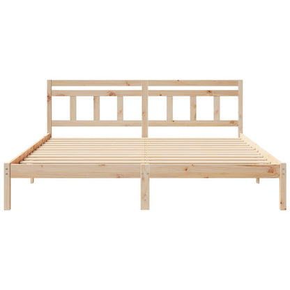 Bed Frame Brown 200 x 200 cm Solid Pine Wood