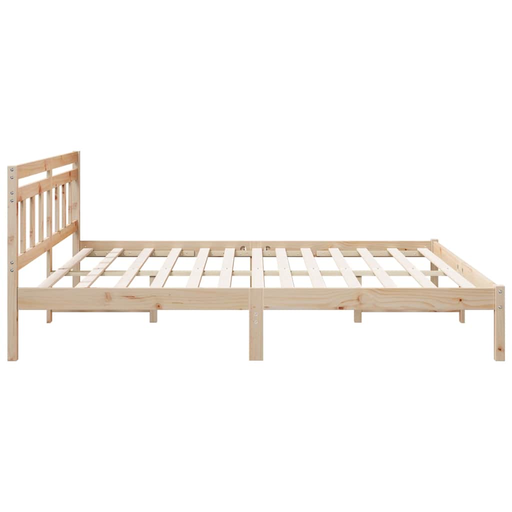 Bed Frame Brown 200 x 200 cm Solid Pine Wood