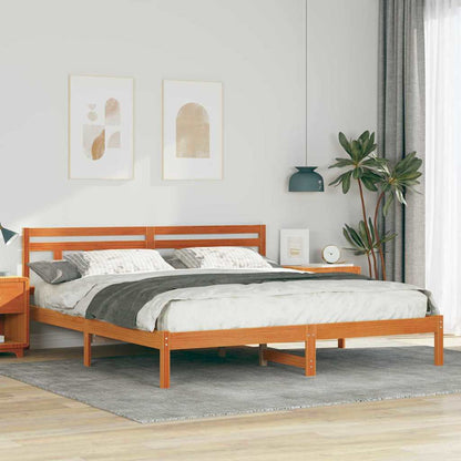 Bed Frame Brown 200 x 200 cm Solid Pine Wood