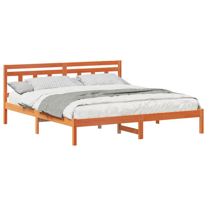 Bed Frame Brown 200 x 200 cm Solid Pine Wood
