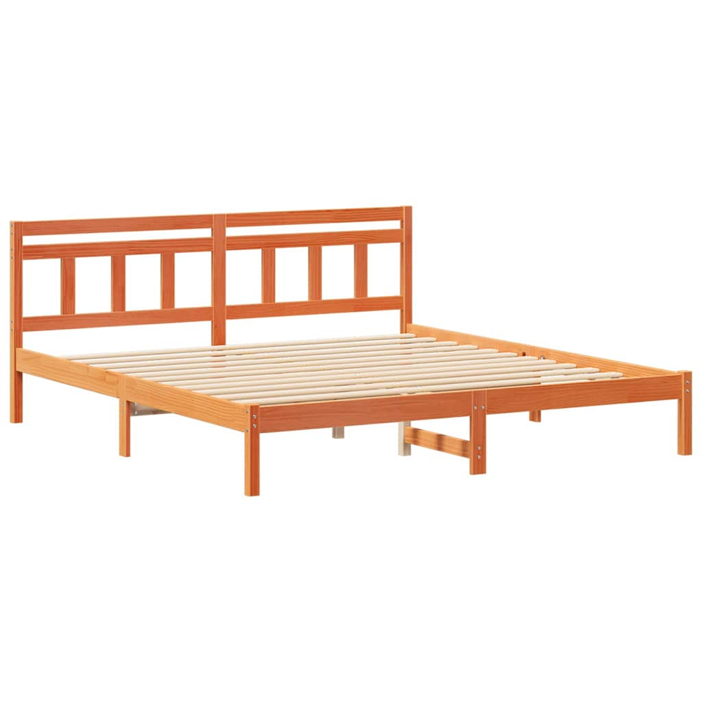 Bed Frame Brown 200 x 200 cm Solid Pine Wood