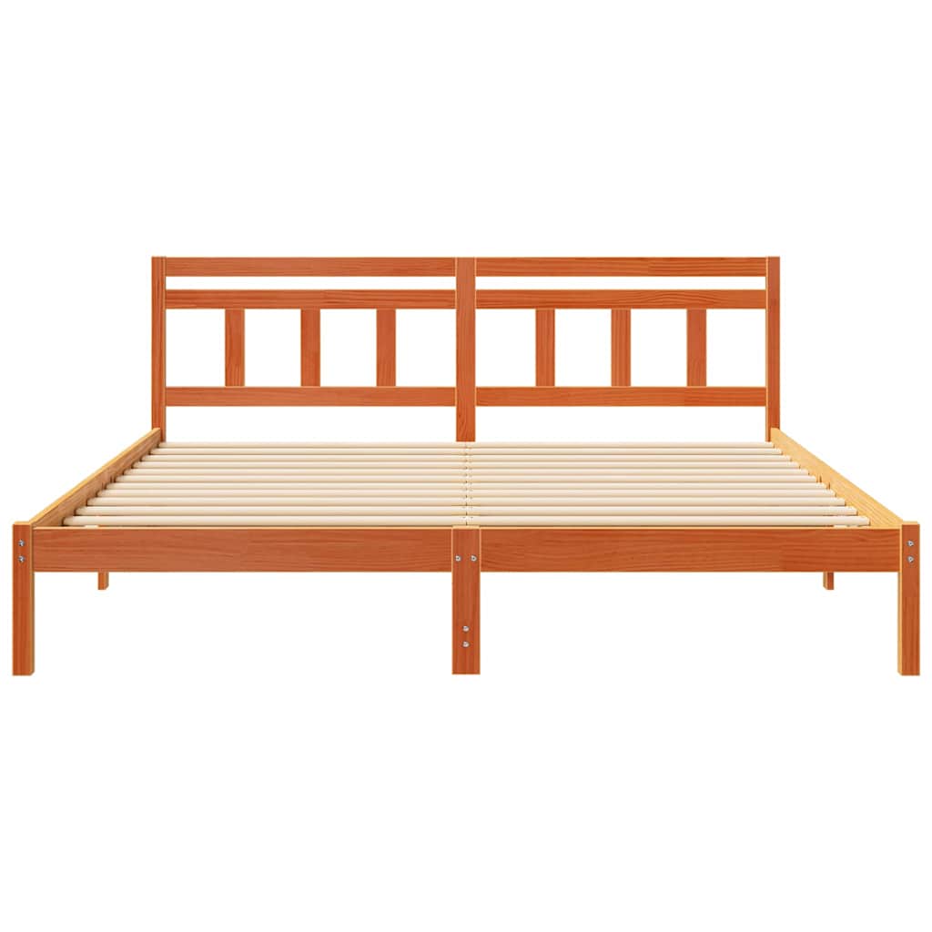Bed Frame Brown 200 x 200 cm Solid Pine Wood