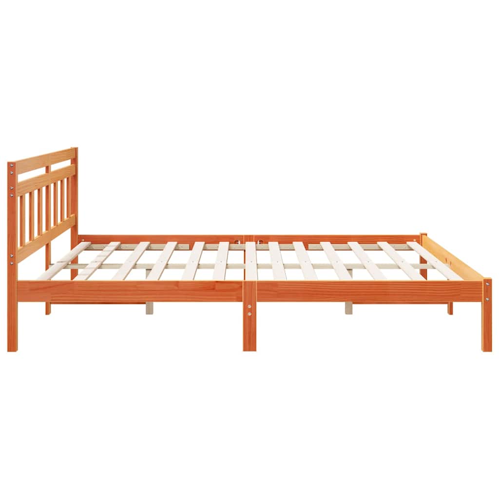 Bed Frame Brown 200 x 200 cm Solid Pine Wood