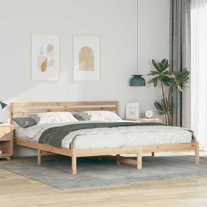 Bed Frame Brown 180 x 200 cm Solid Pine Wood