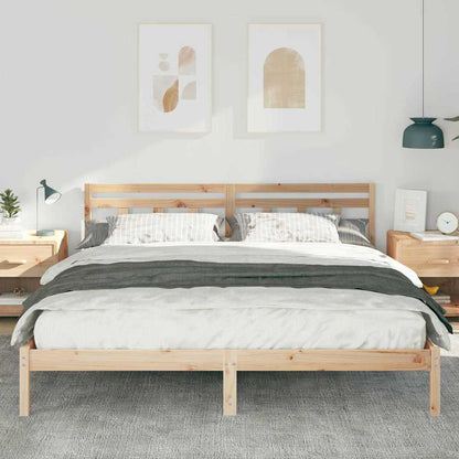 Bed Frame Brown 180 x 200 cm Solid Pine Wood