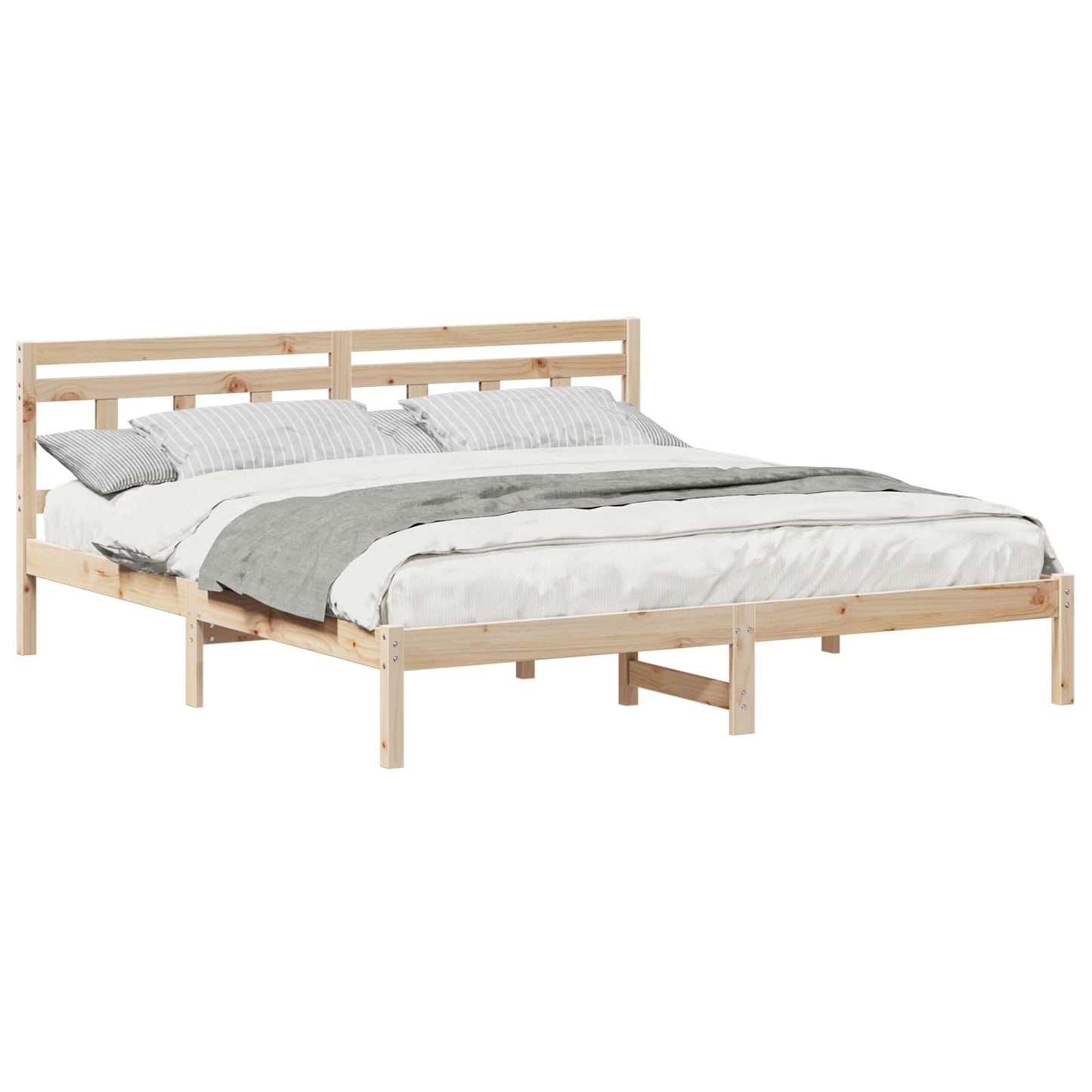 Bed Frame Brown 180 x 200 cm Solid Pine Wood