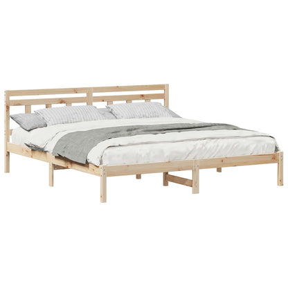 Bed Frame Brown 180 x 200 cm Solid Pine Wood