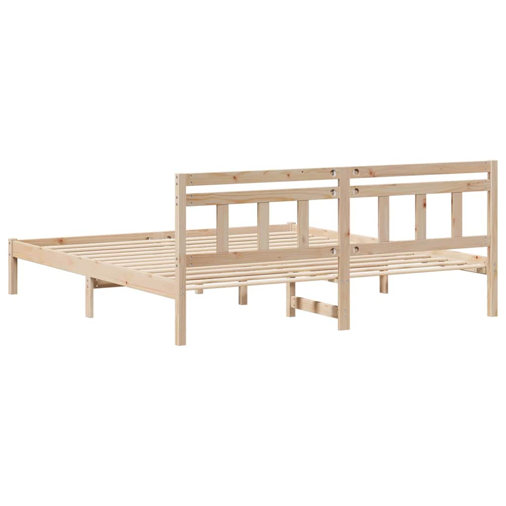 Bed Frame Brown 180 x 200 cm Solid Pine Wood