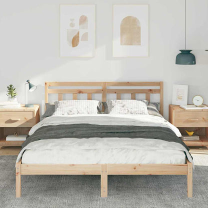 Bed Frame Brown 160 x 200 cm Solid Pine Wood