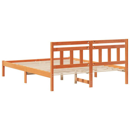 Bed Frame Brown 160 x 200 cm Solid Pine Wood