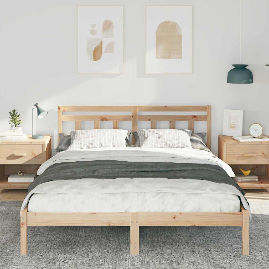 Bed Frame Brown 150 x 200 cm Solid Pine Wood