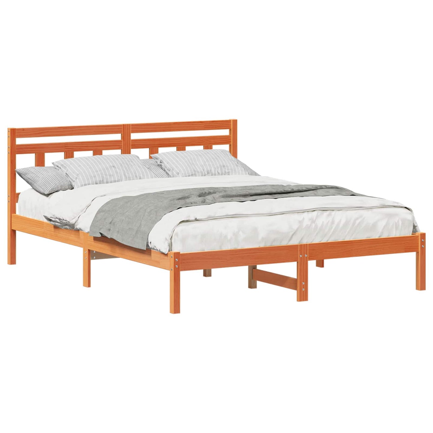Bed Frame Brown 150 x 200 cm Solid Pine Wood