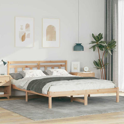 Bed Frame Brown 140 x 200 cm Solid Pine Wood