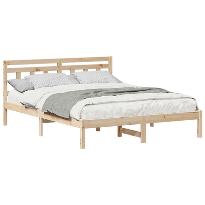 Bed Frame Brown 140 x 200 cm Solid Pine Wood