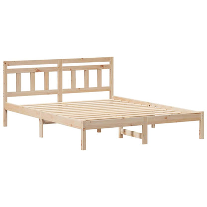 Bed Frame Brown 140 x 200 cm Solid Pine Wood