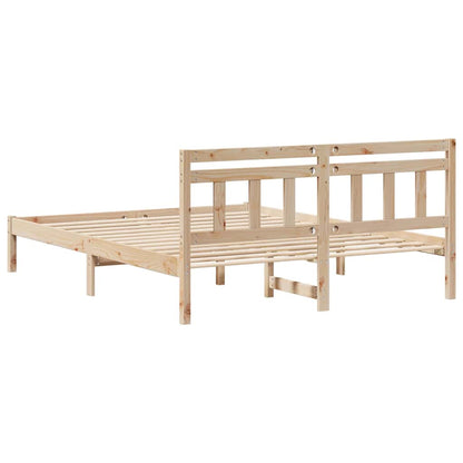 Bed Frame Brown 140 x 200 cm Solid Pine Wood