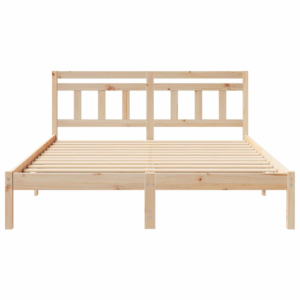 Bed Frame Brown 140 x 200 cm Solid Pine Wood