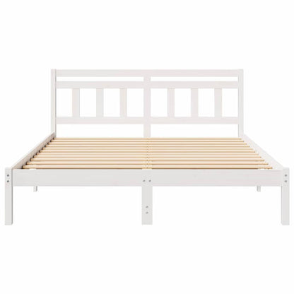 Bed Frame White 140 x 200 cm Solid Pine Wood