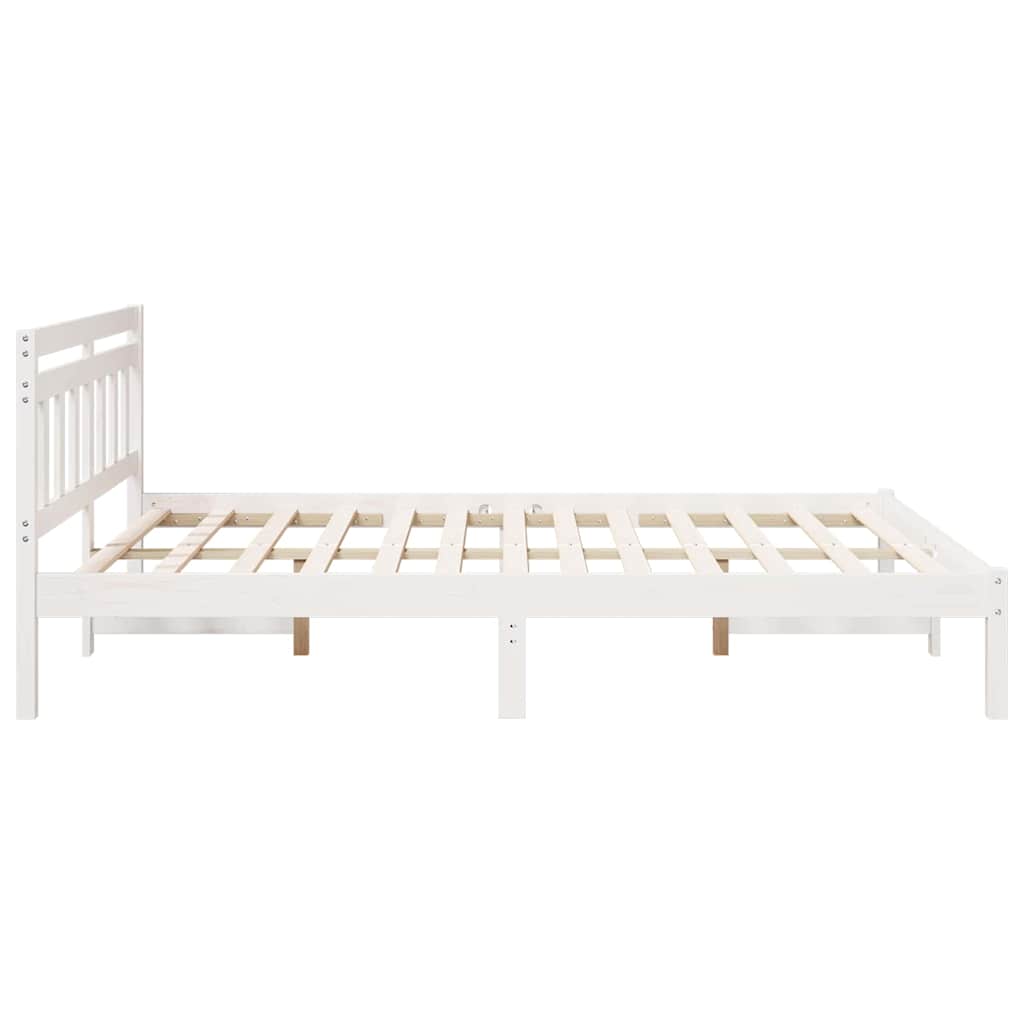 Bed Frame White 140 x 200 cm Solid Pine Wood