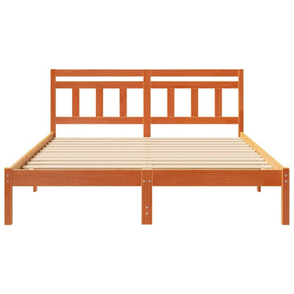 Bed Frame Brown 140 x 200 cm Solid Pine Wood