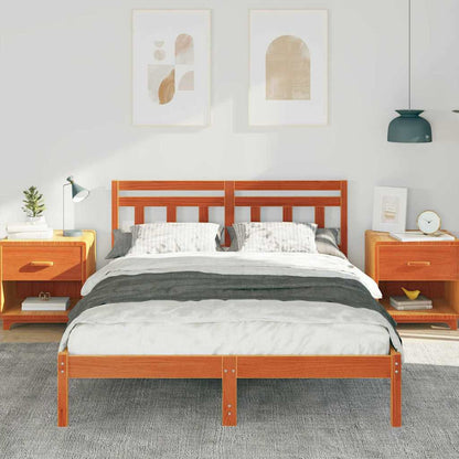 Bed Frame Brown 120 x 190 cm Solid Pine Wood