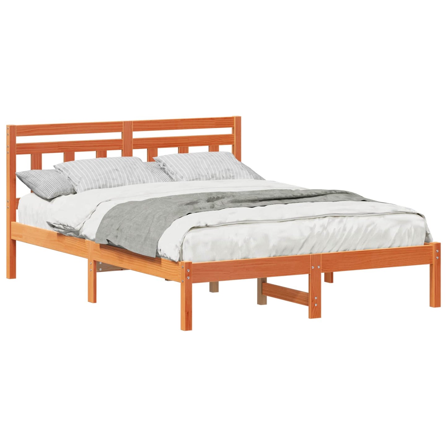 Bed Frame Brown 120 x 190 cm Solid Pine Wood